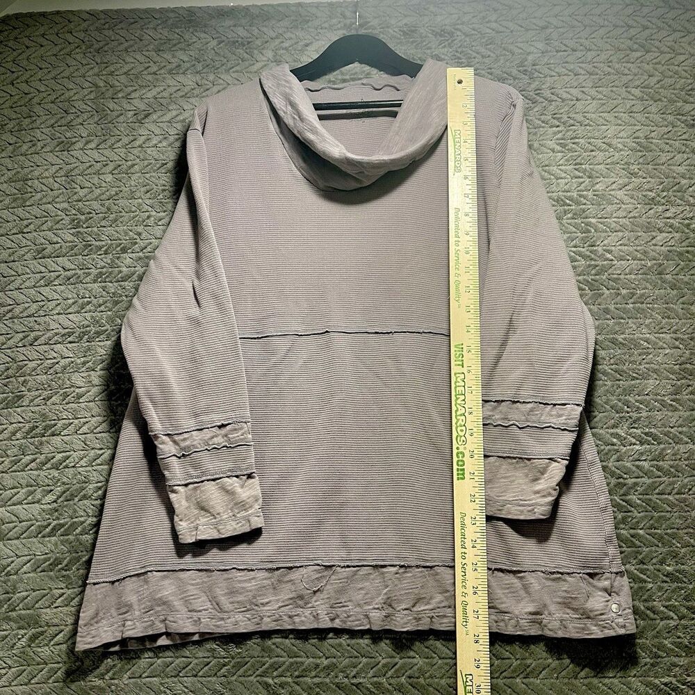 Neon Buddha Draped Cowl Neck Long Sleeve Tunic Top Women XL E4